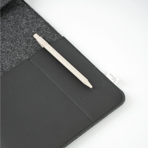 Recycled Felt & Apple Leather Laptop Sleeve 14" - Image 3