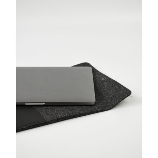 Recycled Felt & Apple Leather Laptop Sleeve 14" - Image 4