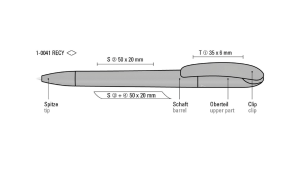 Ceta Recy ümbertöödeldud materjalist pastapliiats