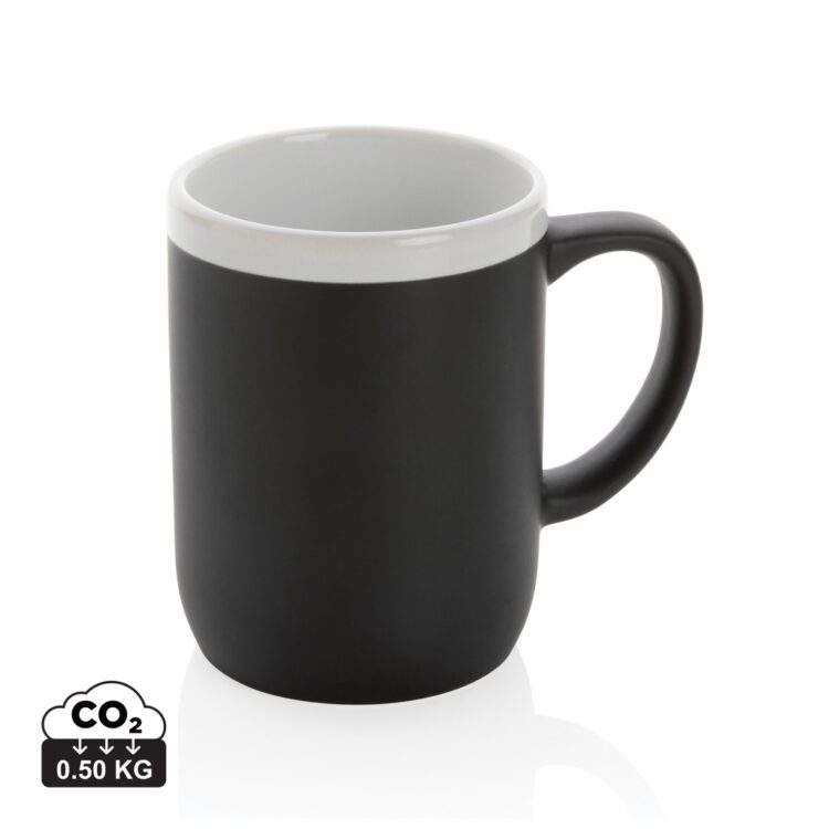 Valge äärega keraamiline kruus 300ml