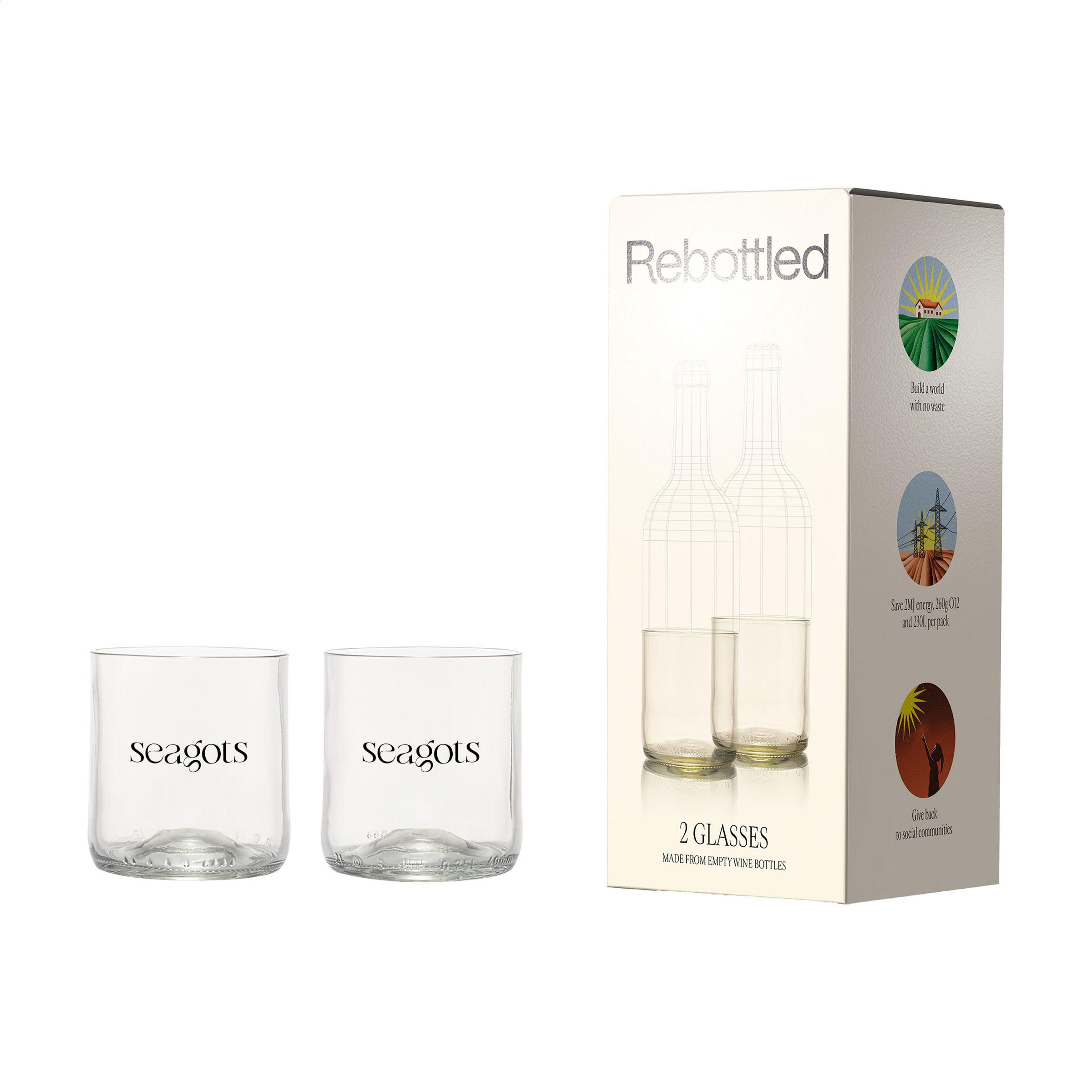 Rebottled® Short Tumbler 2-pack drinking glasses - Pilt 2